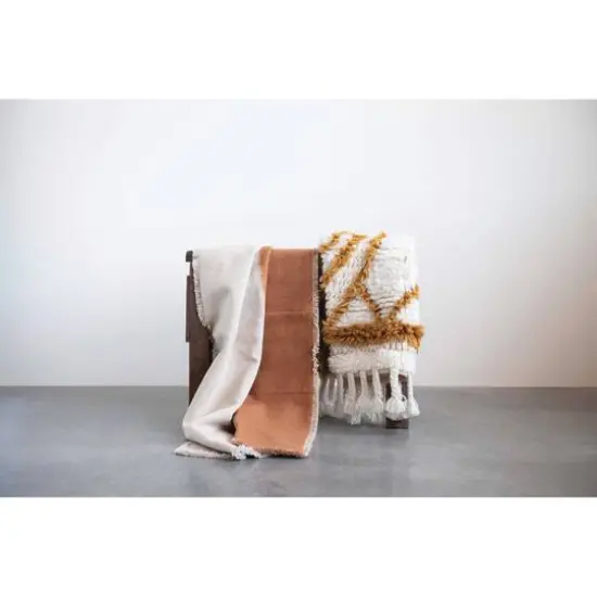 Wool Tufted Patterned Rug with Braided Tassels, 24" x 40" {4}