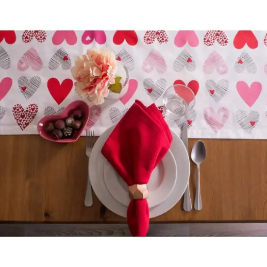 DII&reg; 108" Hearts Collage Print Table Runner {6}