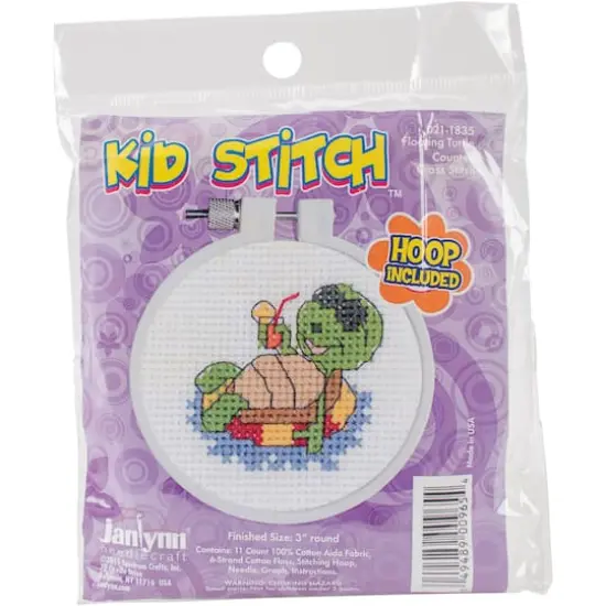 Janlynn&reg; Kid Stitch Floating Turtle Counted Cross Stitch Kit {3}