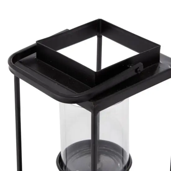 Black Metal Contemporary Candlestick Holders, 13" x 6" x 7" {5}