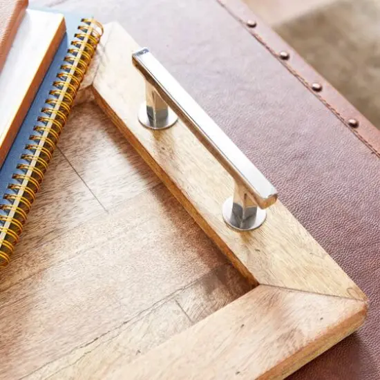 Dark Brown Mango Wood Rustic Tray {8}