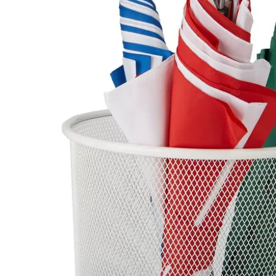 Mind Reader White Metal Mesh Umbrella Holder Basket {7}