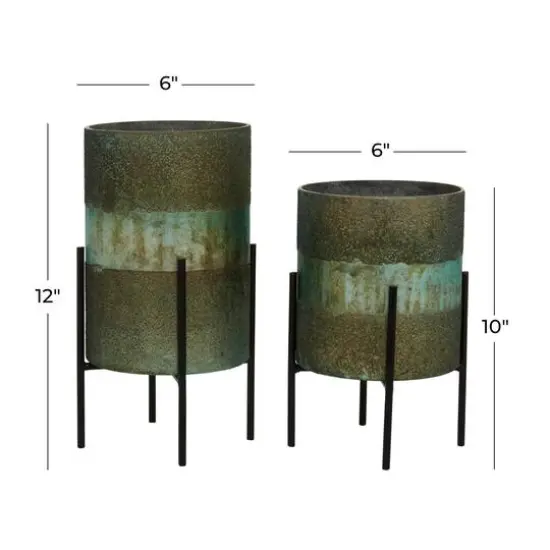 Green Glass Contemporary Candle Holder Set {6}