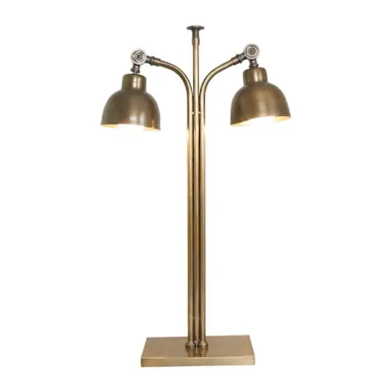 2ft. Brass Stainless Steel Desk Lamp with Double Shades {1}