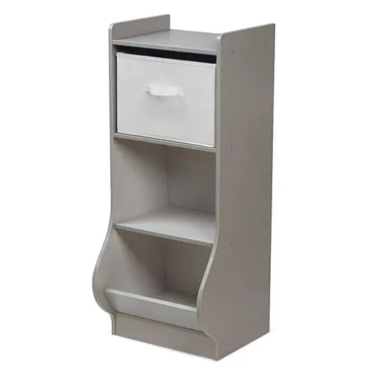Badger Basket Woodgrain Gray Upright Storage Nook With Reversible Basket {6}