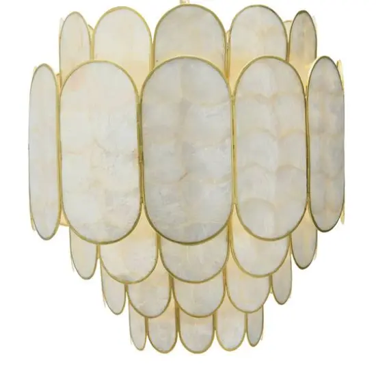 Hello Honey&reg; 17.5" 4-Tier Capiz and Metal Chandelier {16}