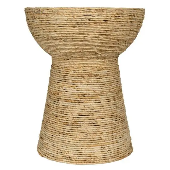 Hello Honey&reg; 20" Natural Coiled Corn Rope Round Accent Table {7}