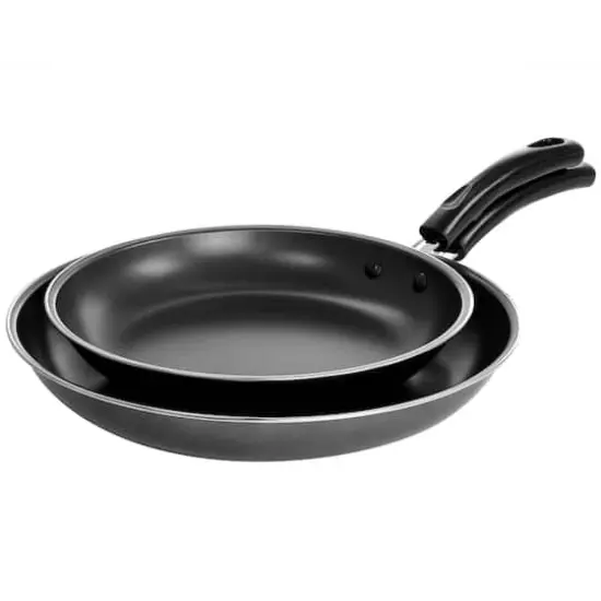 Gibson Everyday&reg; Highberry 2-Piece Metallic Gray 12" & 10" Frying Pan Set {1}