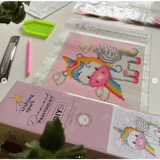 Crafting Spark Rainbow Unicorn Diamond Painting Kit {6}