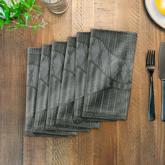 Lace Pattern Cotton Twill Napkin Charcoal {4}