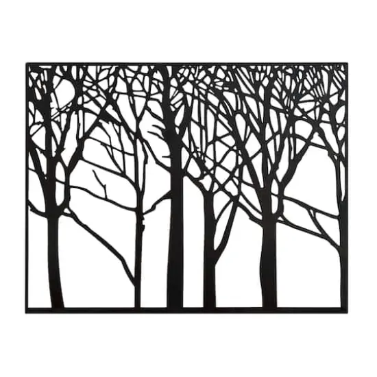 Black Metal Modern Trees Wall D&eacute;cor {1}