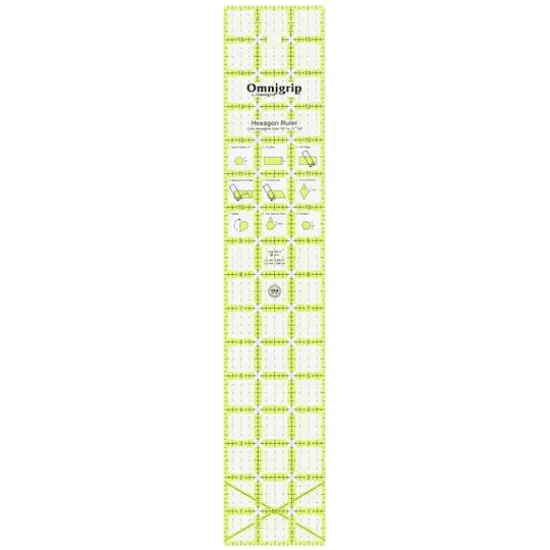 Omnigrip Non-Slip Hexagon Quilting Ruler, 3" x 16" {1}