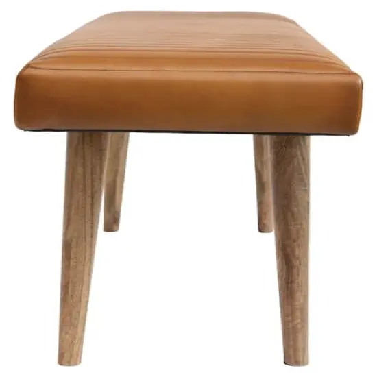 Hello Honey&reg; 46" Wood & Leather Bench {3}