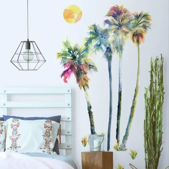 RoomMates Watercolor Palm Trees Peel & Stick Wall Decals {6}