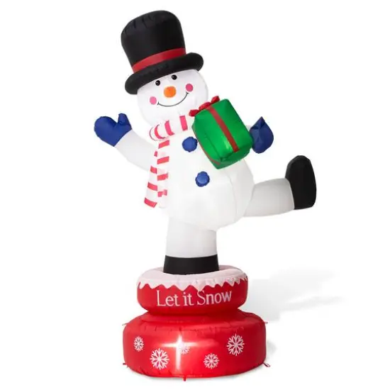 Glitzhome&reg; 6ft. Lighted Inflatable Rotating Snowman D&eacute;cor {1}