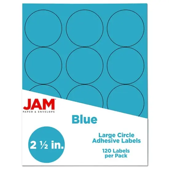 JAM Paper 2.5" Circle Product & Container Labels, 120ct. Blue {1}