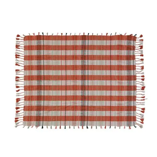 Hello Honey&reg; Warm Tone Plaid Cotton Blend Throw Blanket {3}