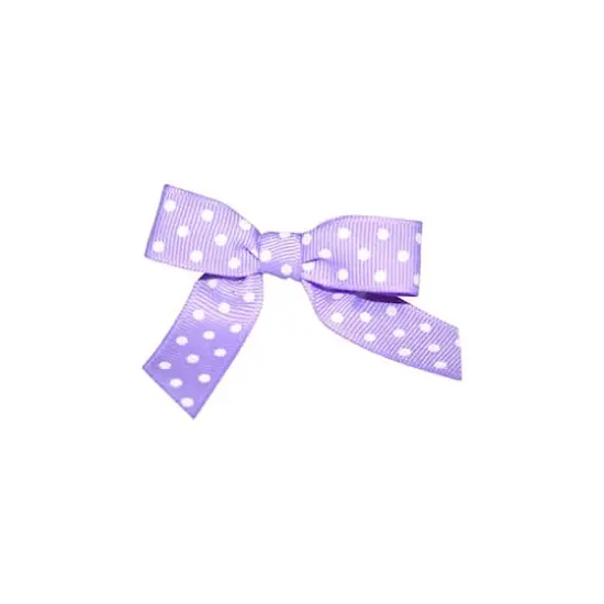 JAM Paper 2.5" Grosgrain Polka Dot Twist Tie Bows, 100ct. Light Orchid {1}