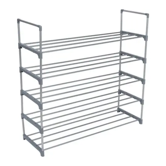 Simplify Gray 5-Tier Stackable Shoe Rack {1}