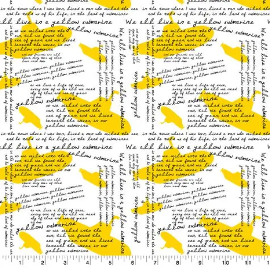 Epic Lennon & McCartney Yellow Submarine Cotton Fabric {1}