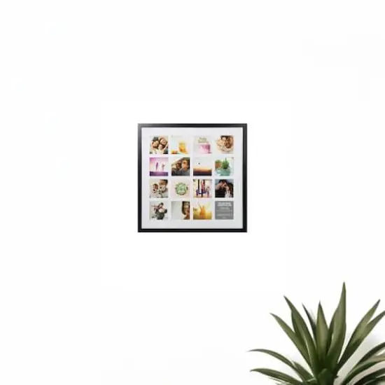 16 Opening 4" x 4" Black Collage Frame with Mat by Studio D&eacute;cor&reg; {1}