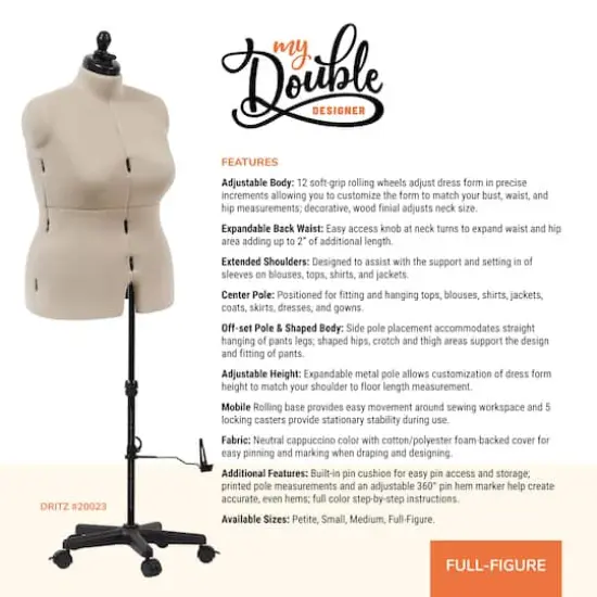 Dritz&reg; My Double Designer Full Figure Dress Form with Adjustable Tri-Pod Stand {3}