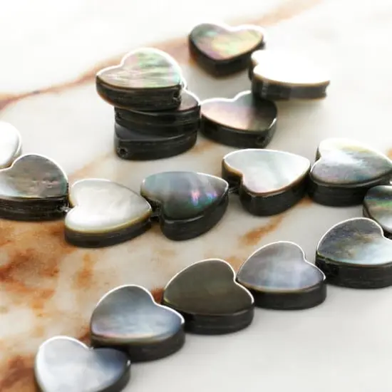Gray Shell Heart Beads, 10mm by Bead Landing&trade; {3}