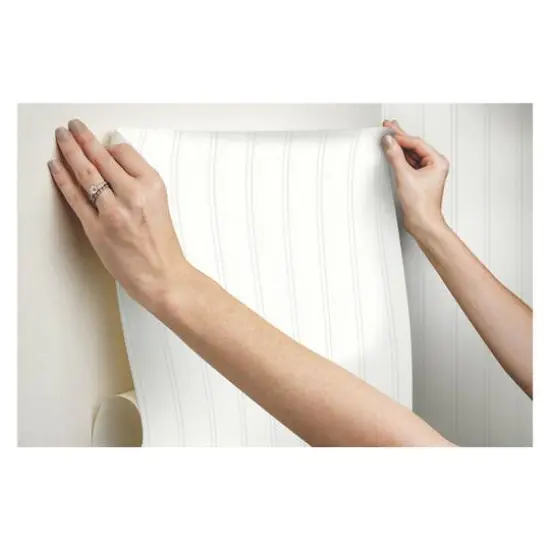 RoomMates Beadboard Peel & Stick Wallpaper White {11}