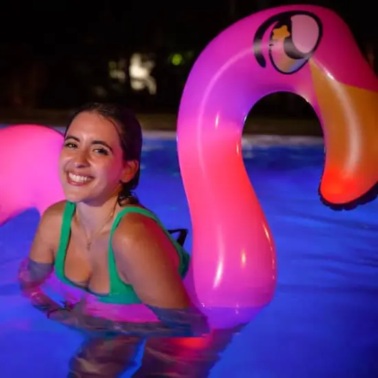 PoolCandy Illuminated LED Flamingo Ride On Noodle {4}