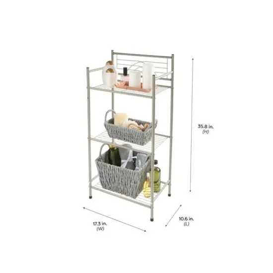 Bath Bliss Satin Nickel Bronze 3-Tier Storage Shelf {4}