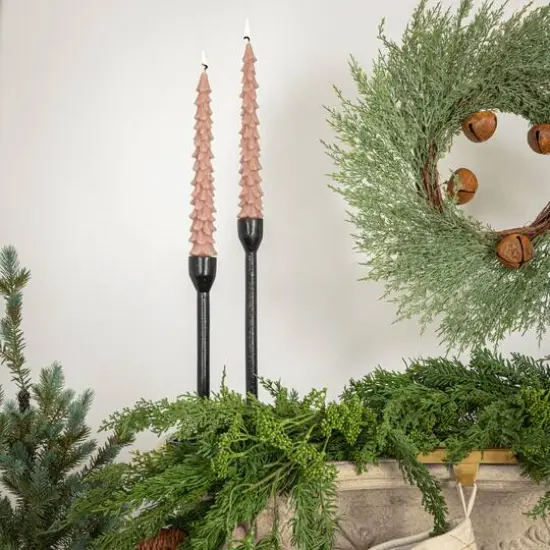 Hello Honey 10" Khaki Unscented Tree Shaped Taper Candles, 2ct. {4}