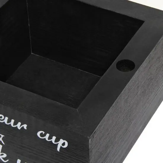 Elegant Designs&trade; Napkin Holder and Cup Holder Set with Black with White Script {16}