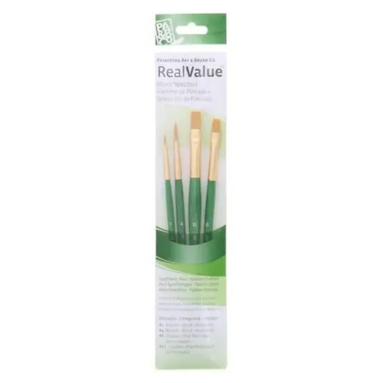 Princeton&trade; RealValue&trade; Golden Taklon 4 Piece Brush Set {1}