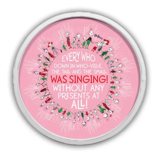 20" The Grinch Who Singing Circle Round Framed Print White {1}