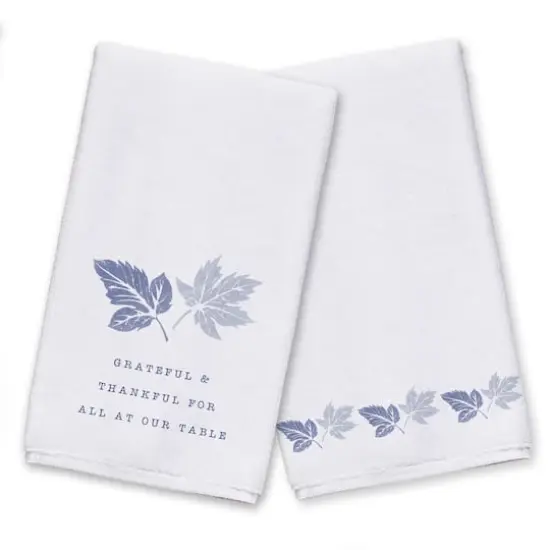 Grateful & Thankful Blue Tea Towel Set {1}