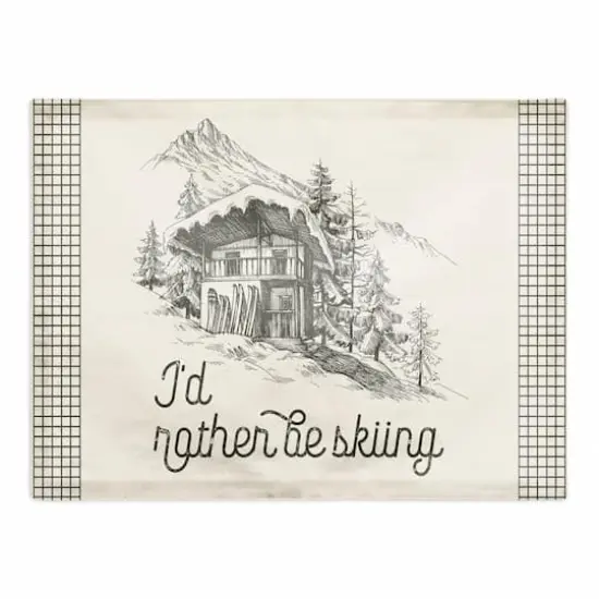 Rather Be Skiing Cabin 18x14 Poly Twill Placemat {1}
