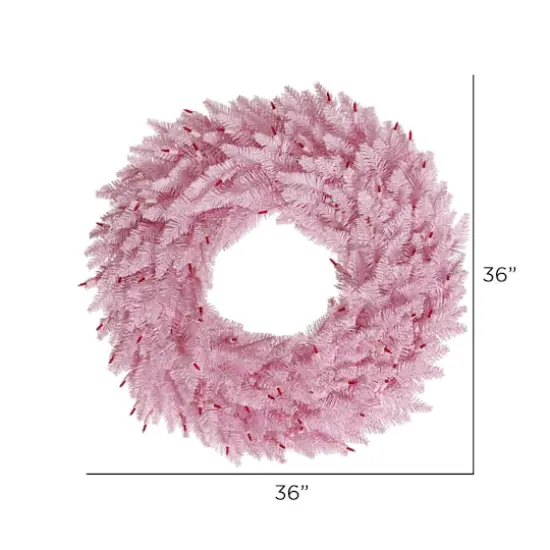 36" Pink Fir Wreath {3}