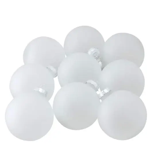 9ct. 2.5" Frosted Matte Clear Glass Ball Ornaments {1}
