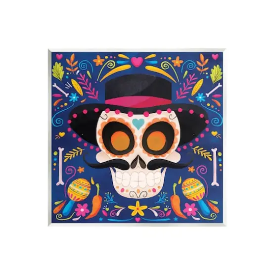 Stupell Industries Day Of Dead Patterned Skull Wall Plaque Art {1}
