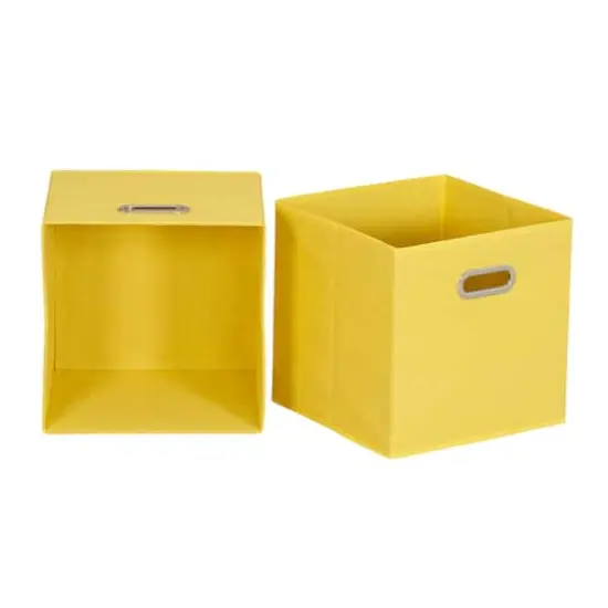 6 Pack Household Essentials 11" Fabric Storage Bins Yellow {5}