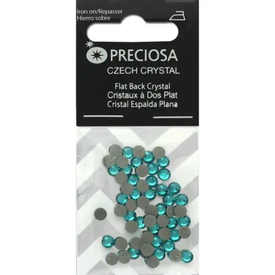John Bead Preciosa VIVA12 Hot Fix Flatback Czech Crystals, SS16 Blue Zircon {1}