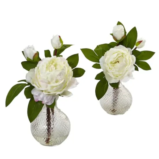 11.5" Peony in Textured Vase, 2ct. {1}