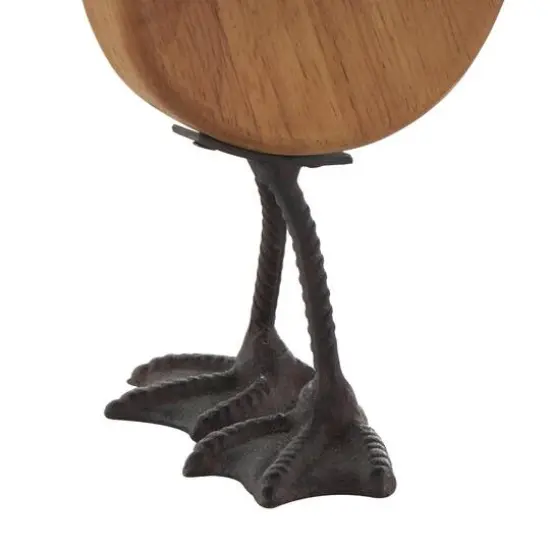 Brown Abstract Minimalistic Wood Goose Sculpture Set {6}