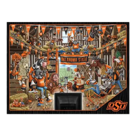 College Barnyard Fans 500 Piece Puzzle Oklahoma State Cowboys {5}