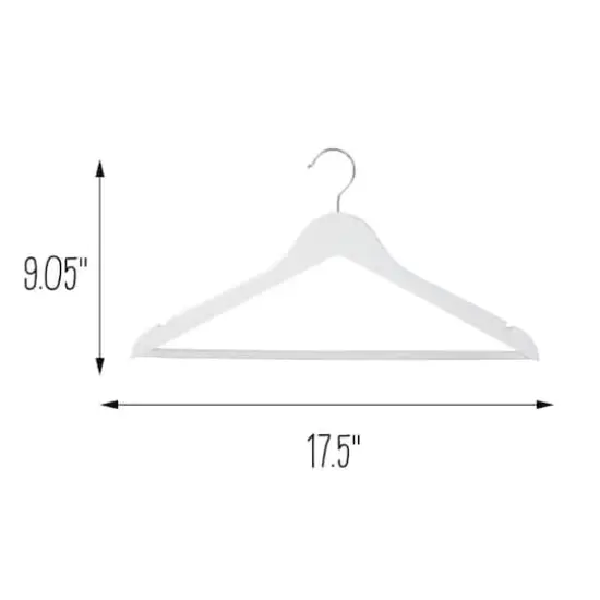 White Non-Slip Swivel Hook Wood Hangers, 24ct. {5}