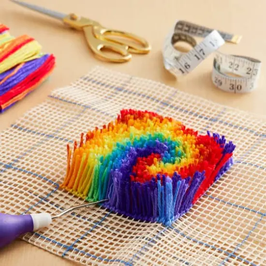 Wonderart&reg; Shaggy Small Tie-Dye Latch Hook Kit {3}