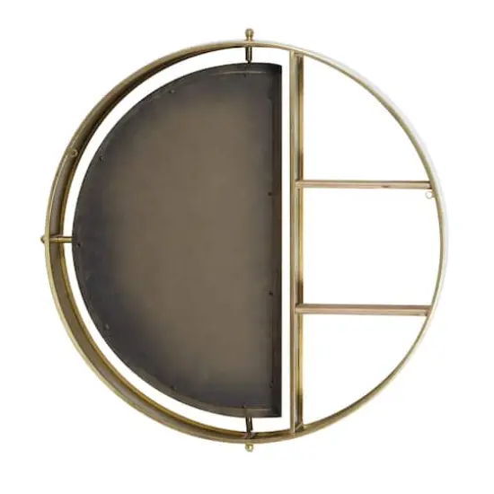 Gold Metal Contemporary Wall Shelf, 27" x 28" x 5" {6}