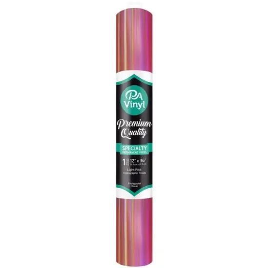 PA Vinyl Holographic Permanent Adhesive Vinyl Light Pink {1}