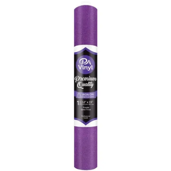 PA Vinyl Glitter Iron On Stretch Vinyl Purple {1}