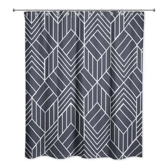 Hatch Chevron Shower Curtain Navy {1}